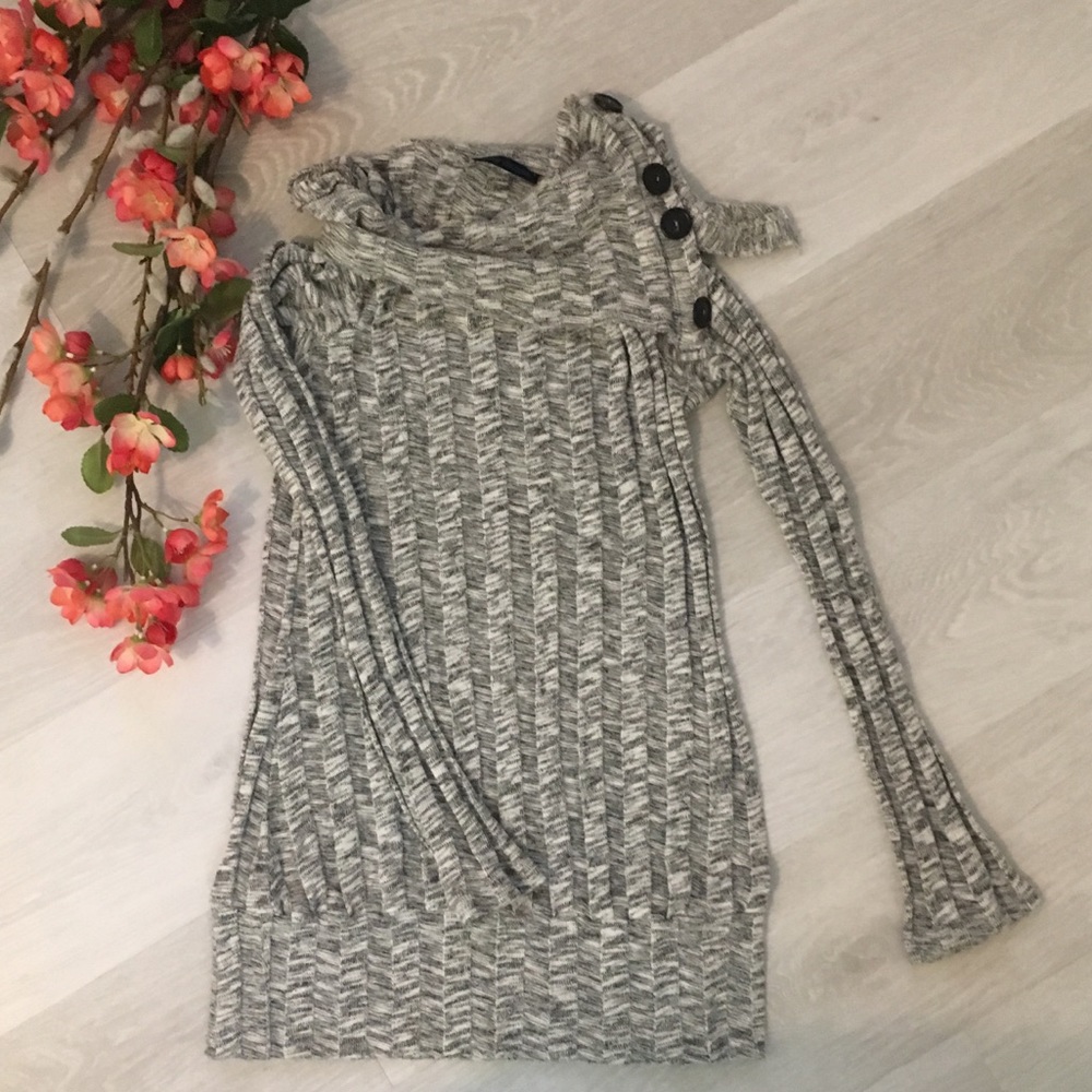 {Love Culture} black and grey cowl neck sweater, M